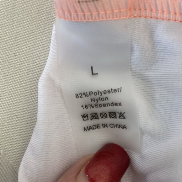 Bikini Bathing Suit Size L Pink Tropical Print Bottom High Cut NWOT - Picture 6 of 6